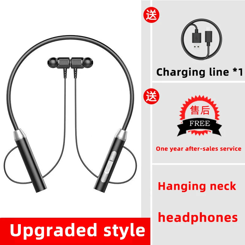 Bluetooth Neckband Earphones — Wireless In-Ear Headphones with Mic
