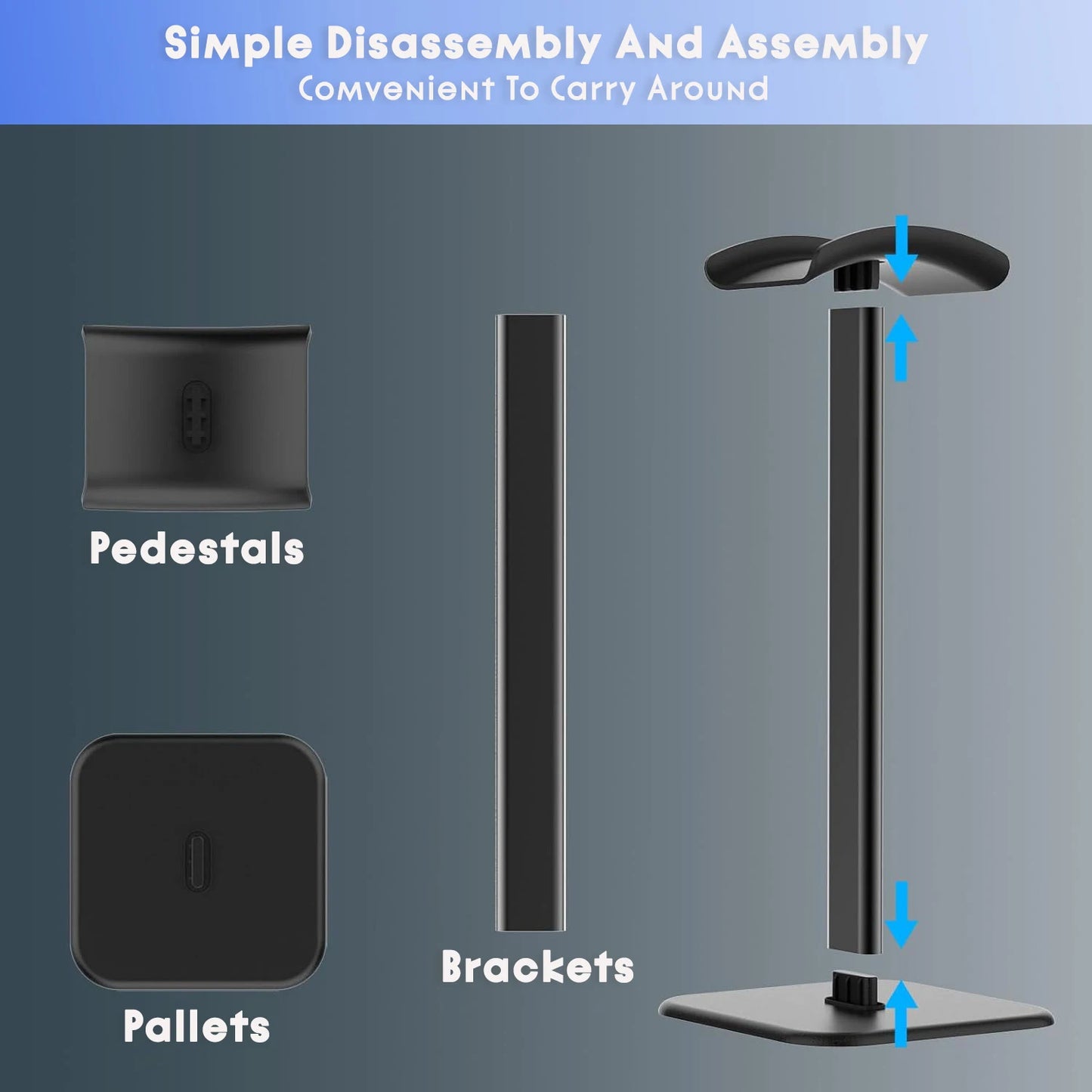 Desktop Headphone Stand — Universal Headset Holder & Organizer