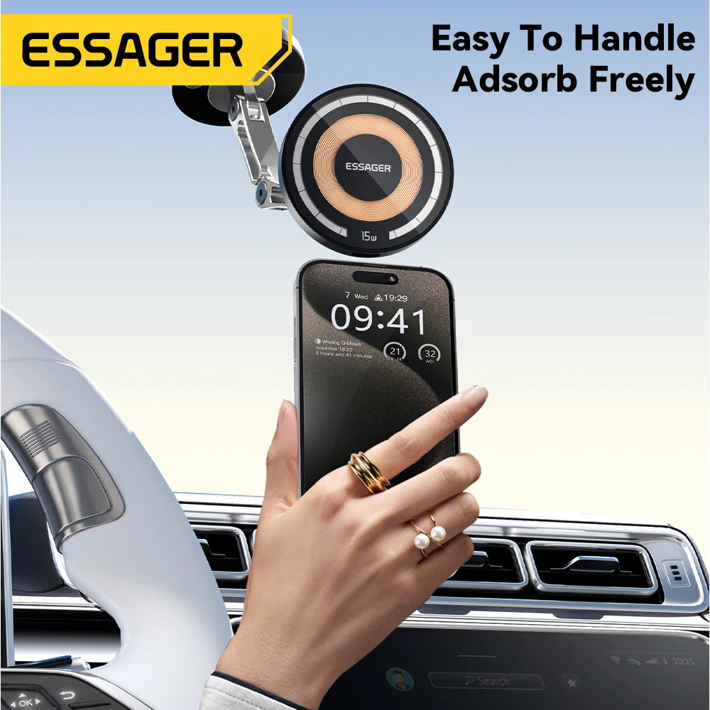 15W Magnetic Wireless Car Charger & Phone Holder — Universal Fit