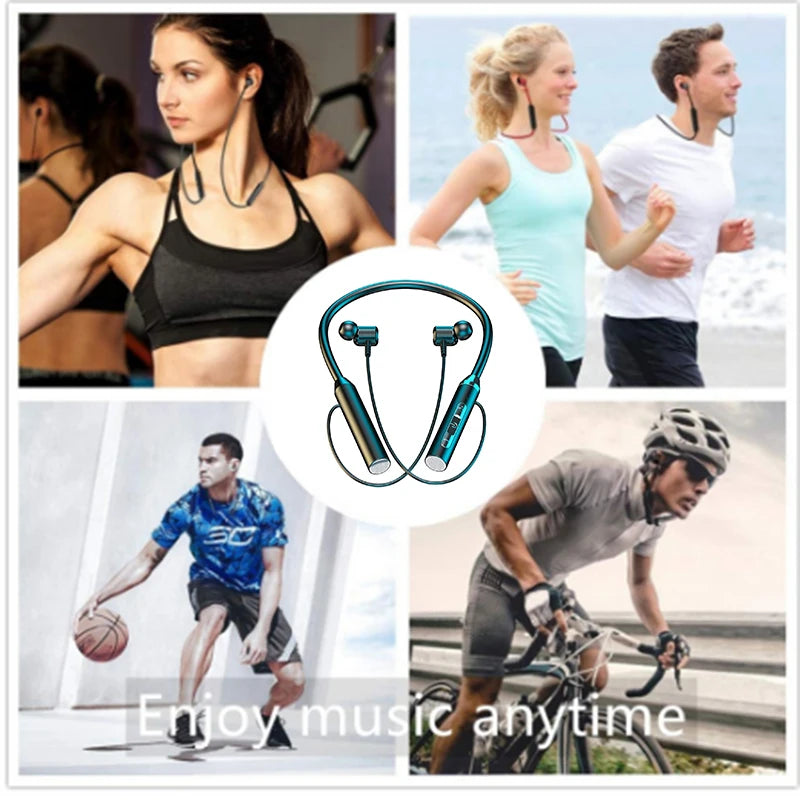 Bluetooth Neckband Earphones — Wireless In-Ear Headphones with Mic