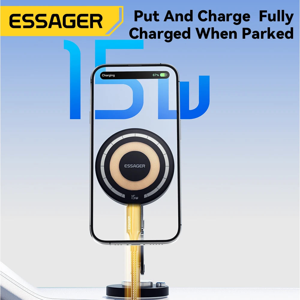 15W Magnetic Wireless Car Charger & Phone Holder — Universal Fit