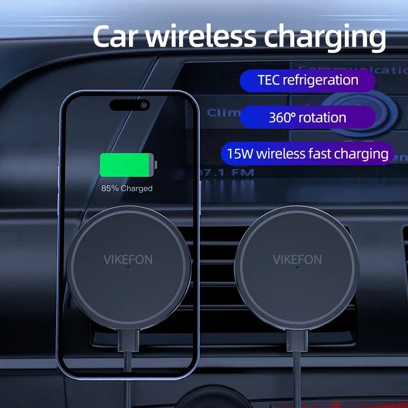 Car Air Vent Wireless Charger Phone Stand — 15W Fast Charging