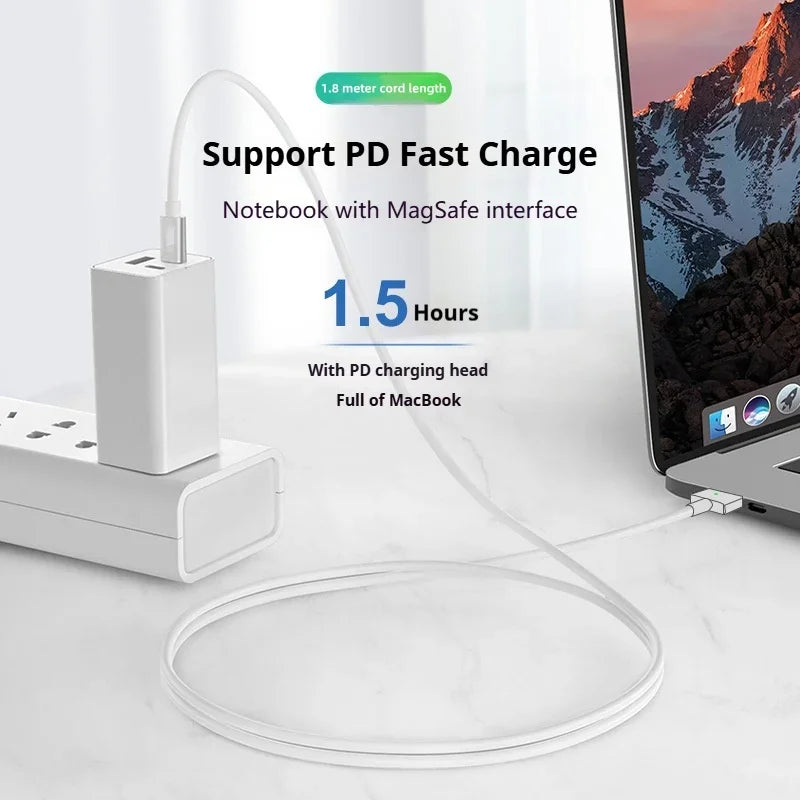 USB-C to MagSafe 2 T-Tip Braided Charging Cable — MacBook Air & Pro