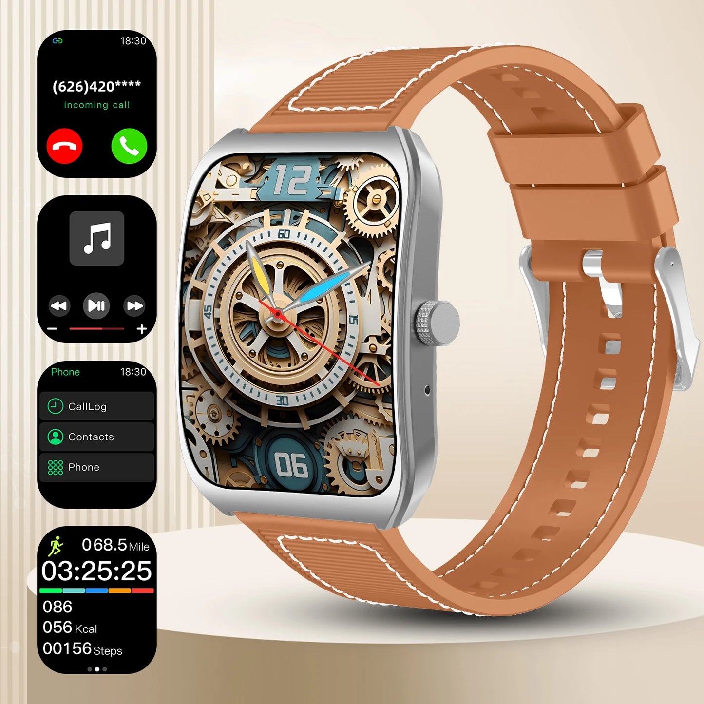 2025 Smart Watch — 1.85" Curved Screen Fitness & Health Tracker