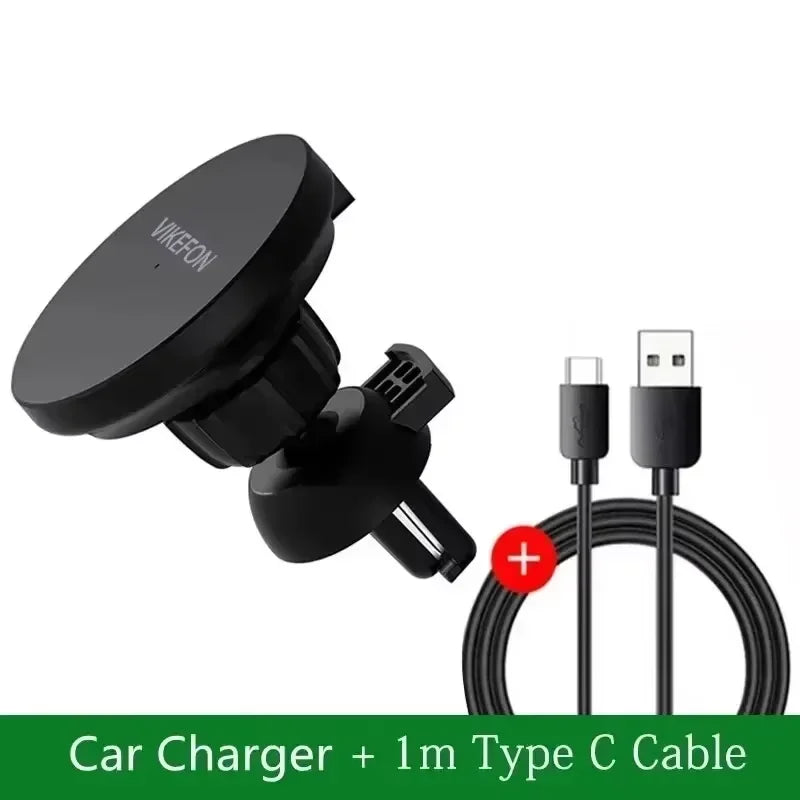 Car Air Vent Wireless Charger Phone Stand — 15W Fast Charging