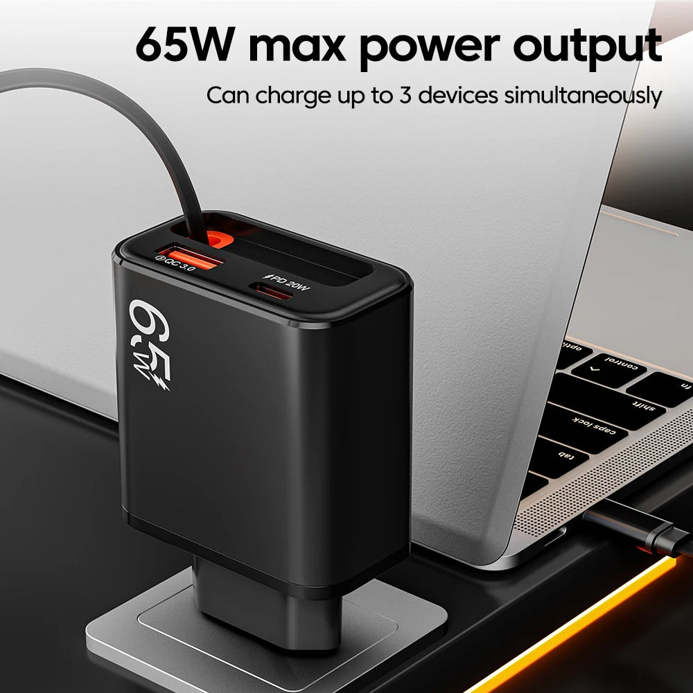 65W Retractable Fast Charger
