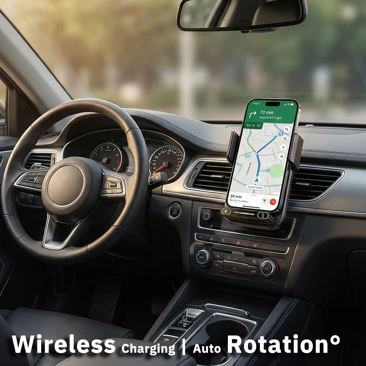 15W Car Phone Charger & Holder — Wireless Fast Charging Mount