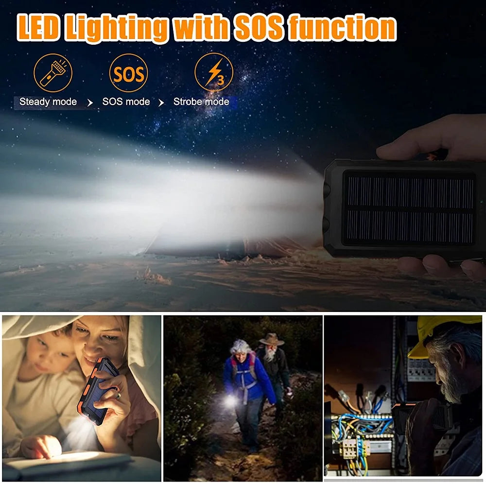 80000mAh Solar Power Bank — Portable Outdoor Charging Battery Pack