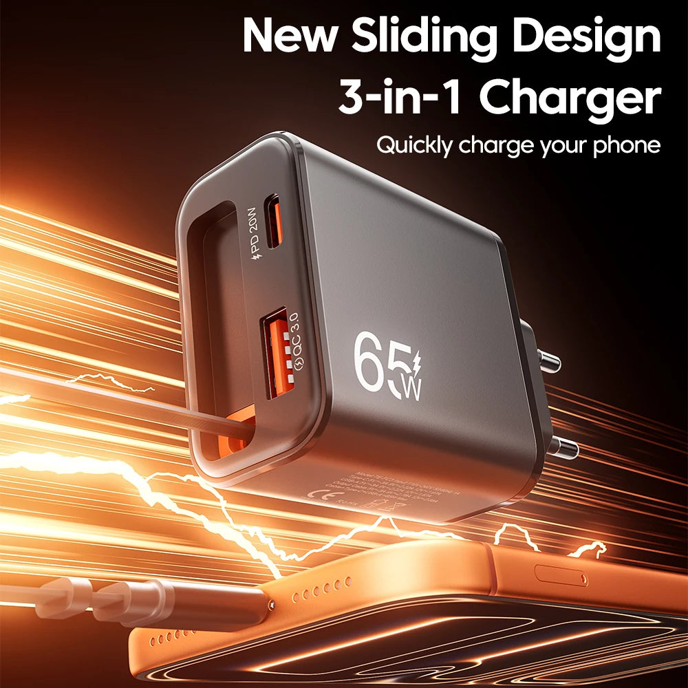 65W Retractable Fast Charger