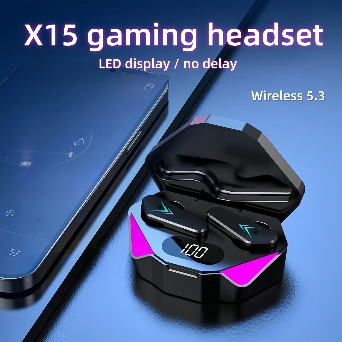 X15 TWS Wireless Bluetooth Earbuds — Noise Cancelling with Charging Case