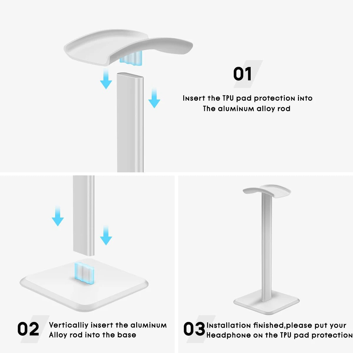 Desktop Headphone Stand — Universal Headset Holder & Organizer