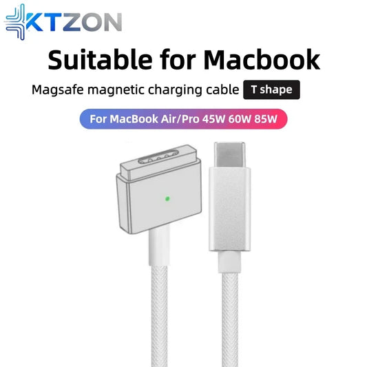 USB-C to MagSafe 2 T-Tip Braided Charging Cable — MacBook Air & Pro
