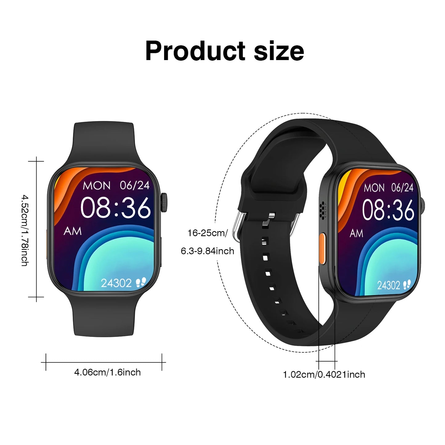 Smart Watch with 2.02-Inch HD Display — Fitness Tracker & Health Monitor