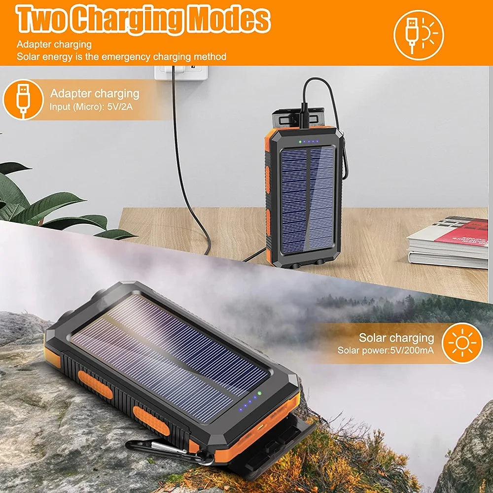 80000mAh Solar Power Bank — Portable Outdoor Charging Battery Pack