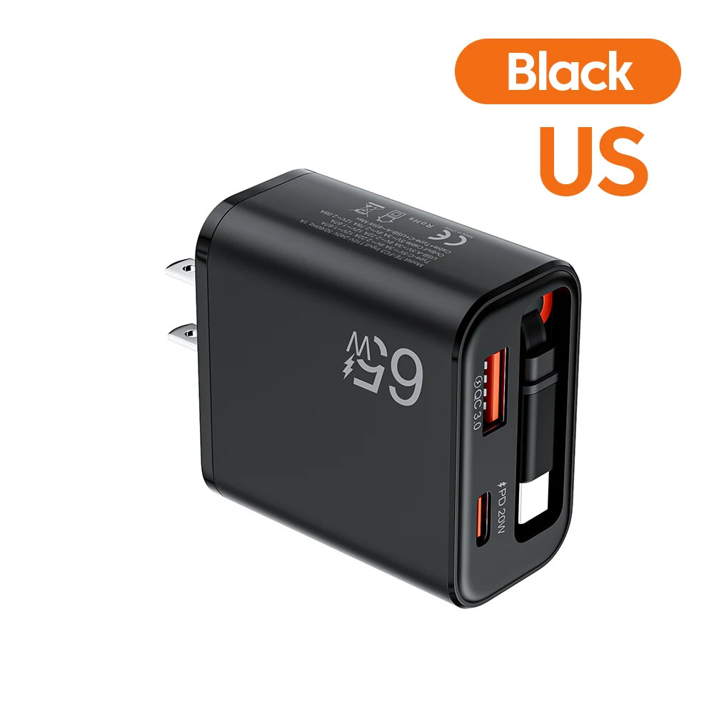 65W Retractable Fast Charger