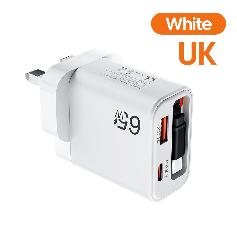 65W Retractable Fast Charger