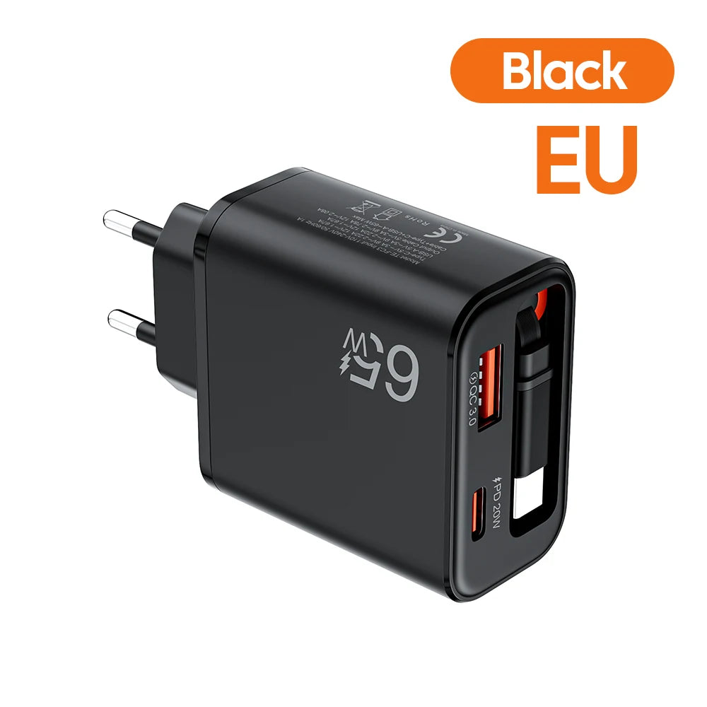 65W Retractable Fast Charger