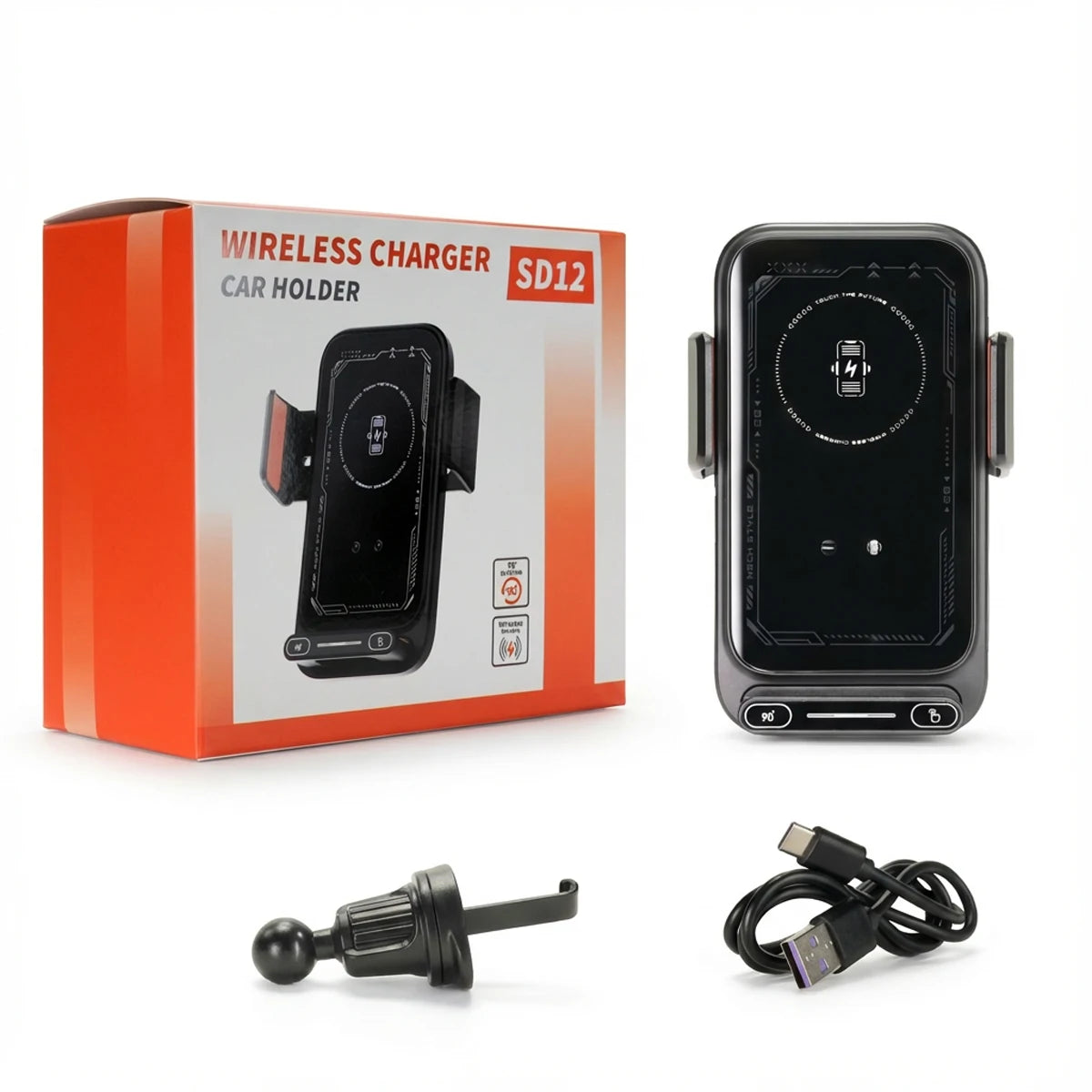 15W Car Phone Charger & Holder — Wireless Fast Charging Mount
