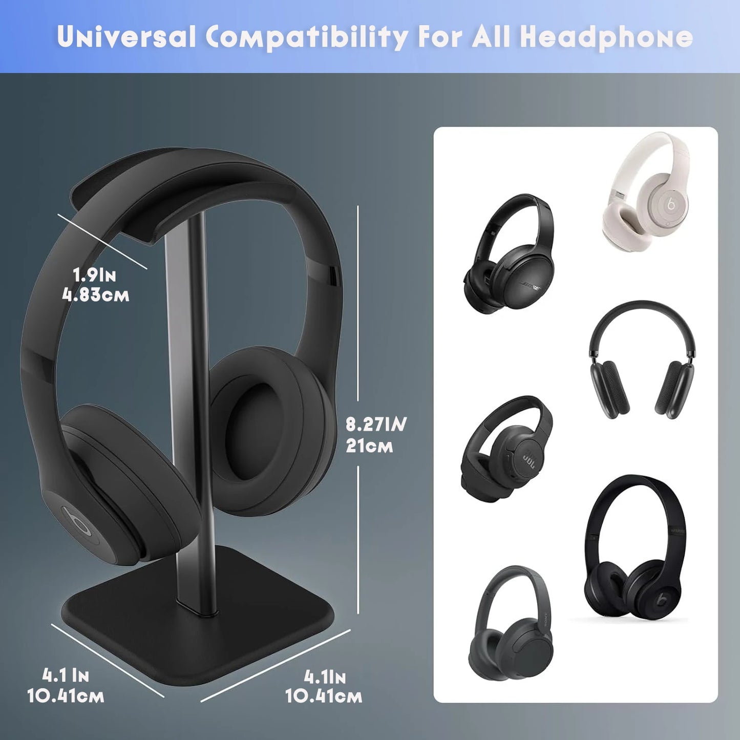 Desktop Headphone Stand — Universal Headset Holder & Organizer