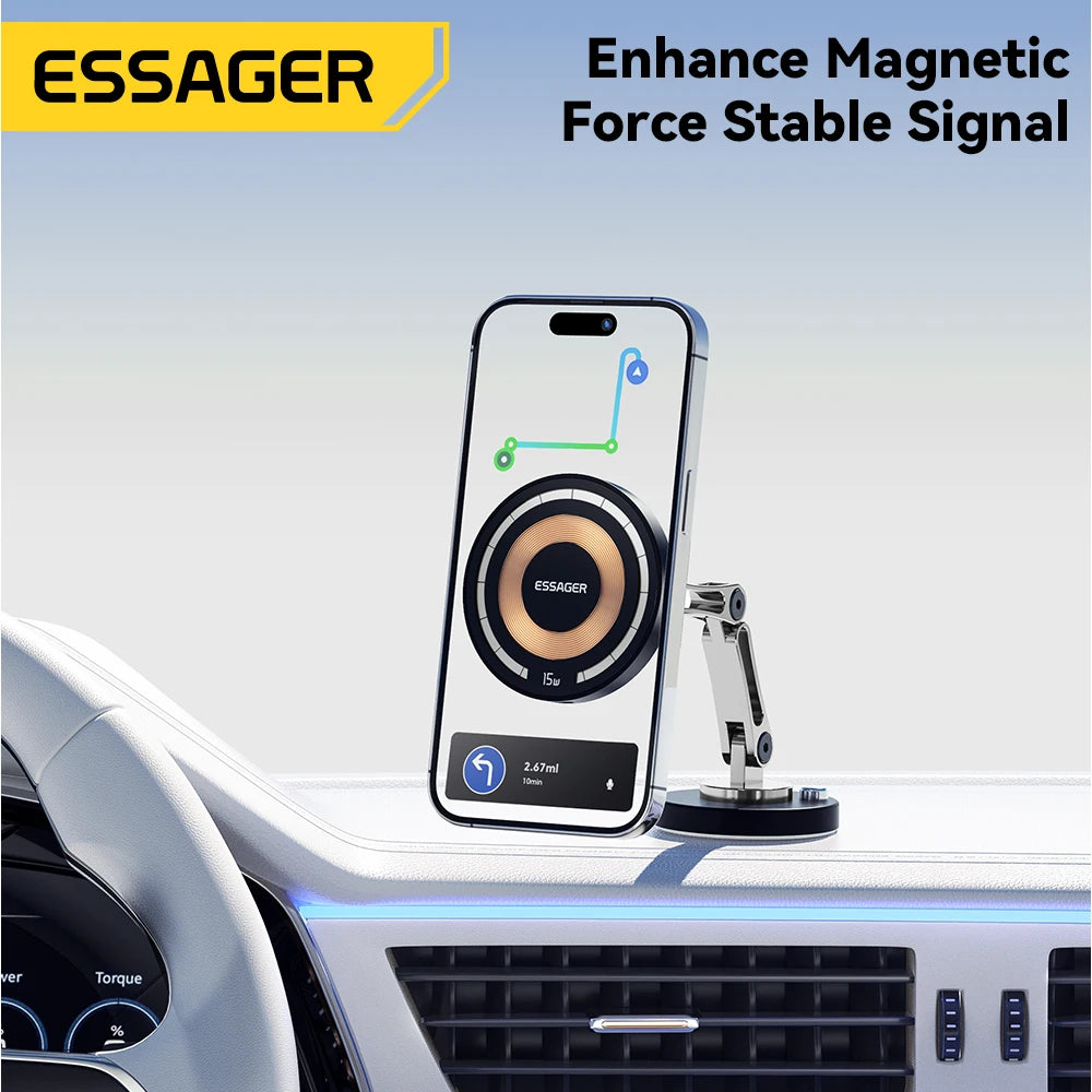 15W Magnetic Wireless Car Charger & Phone Holder — Universal Fit