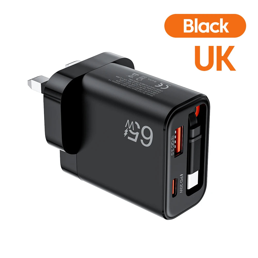 65W Retractable Fast Charger