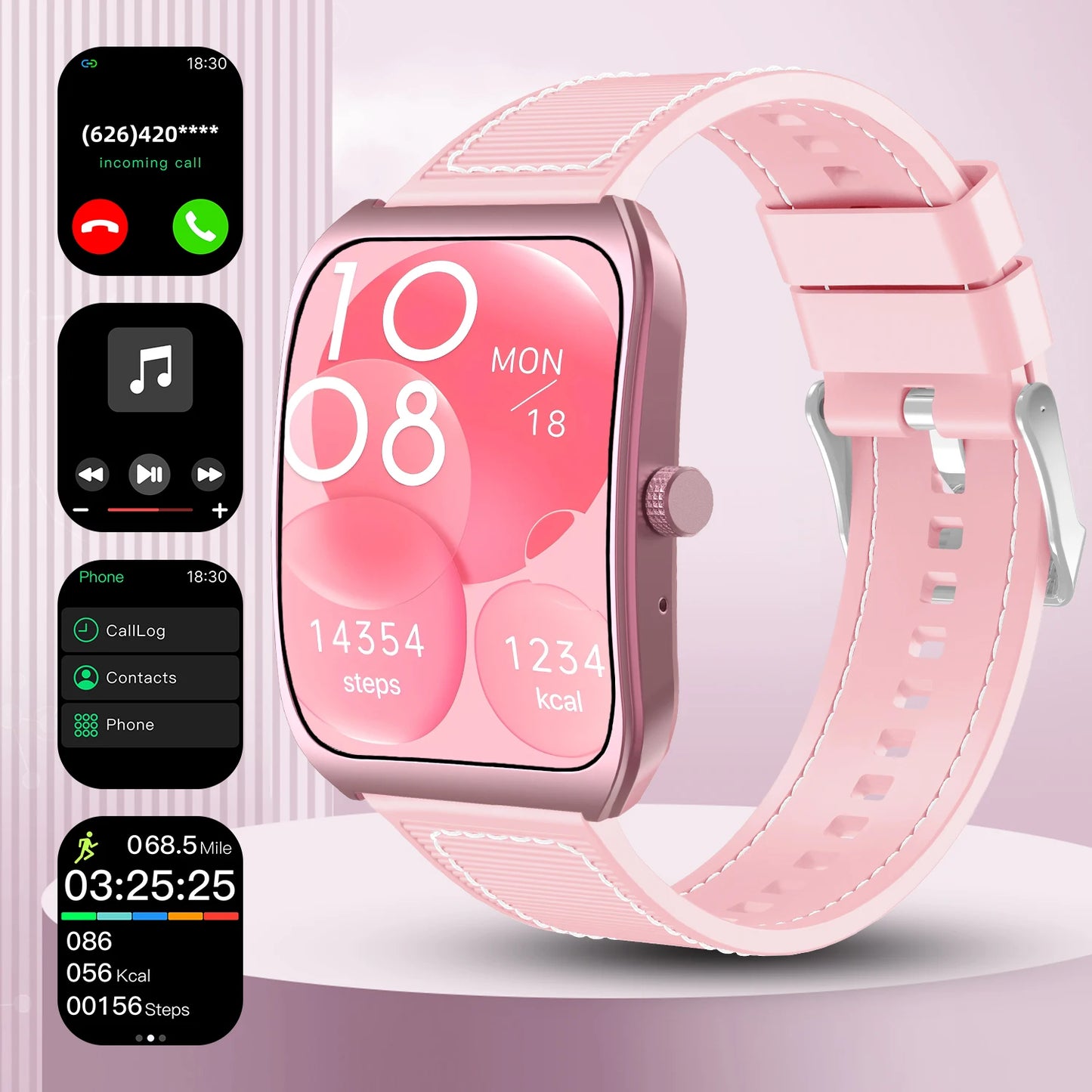 2025 Smart Watch — 1.85" Curved Screen Fitness & Health Tracker