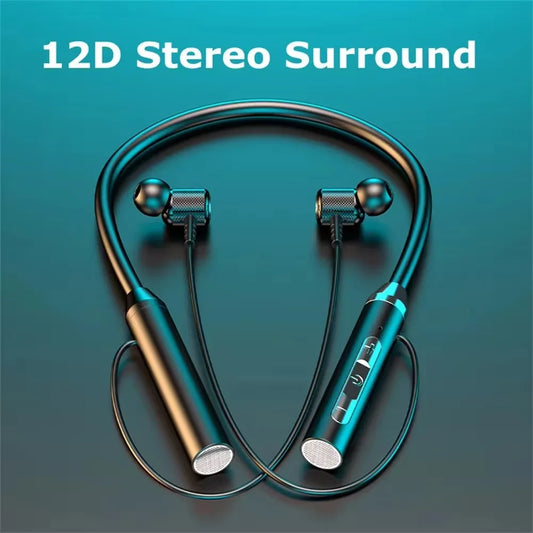 Bluetooth Neckband Earphones — Wireless In-Ear Headphones with Mic