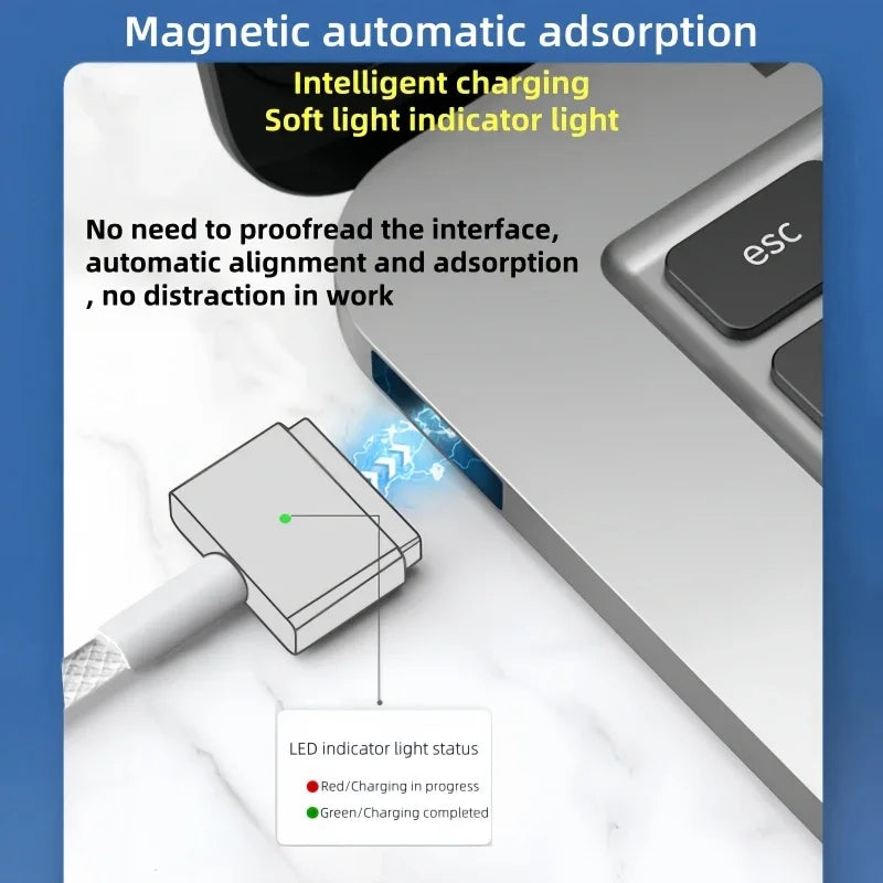 USB-C to MagSafe 2 T-Tip Braided Charging Cable — MacBook Air & Pro